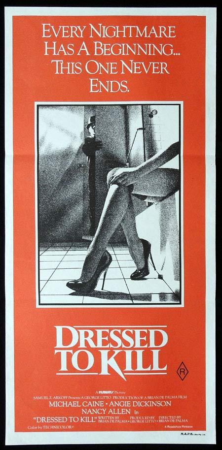DRESSED TO KILL Original Daybill Movie Poster Angie Dickinson Michael Caine