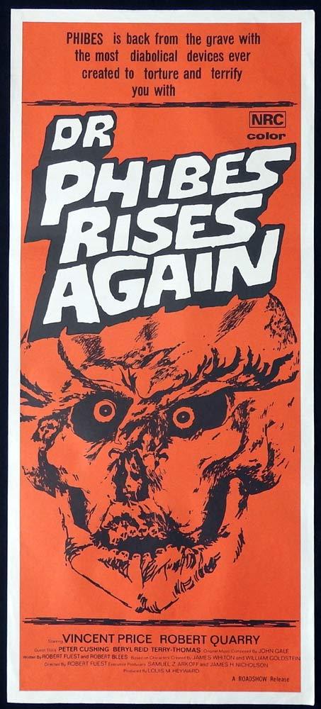 DR PHIBES RISES AGAIN Original Daybill Movie Poster Vincent Price