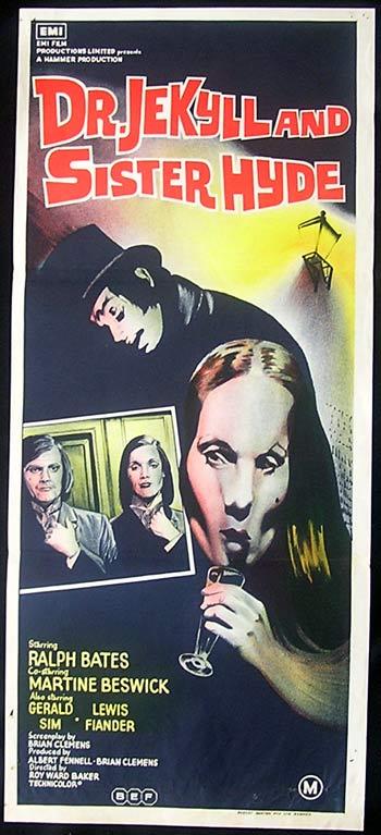 DR JEKYLL AND SISTER HYDE Hammer Movie Poster 1971 Australian daybill