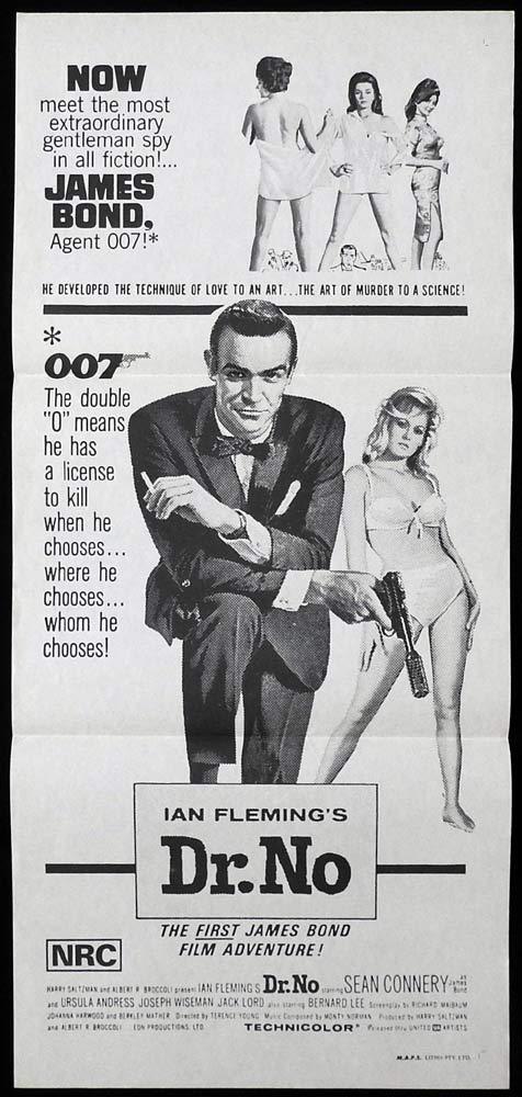 DR NO Original 70sr Daybill Movie poster Sean Connery James Bond 007 BW