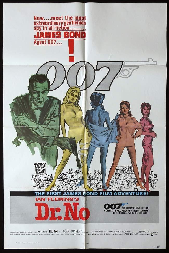 DR NO Original One sheet Movie poster JAMES BOND Sean Connery 1980r
