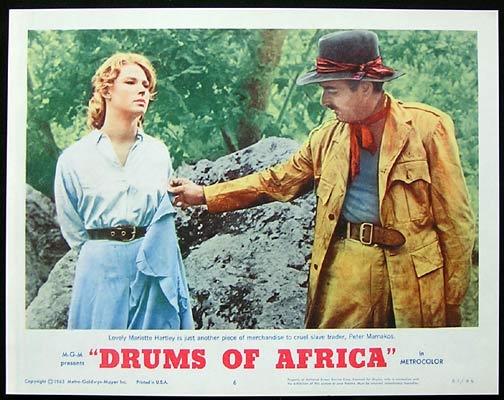DRUMS OF AFRICA 1963 Lobby card 6 Frankie Avalon Lloyd Bochner