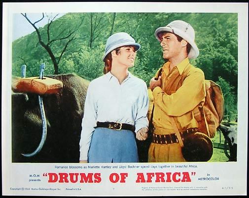 DRUMS OF AFRICA 1963 Lobby card 7 Frankie Avalon Lloyd Bochner