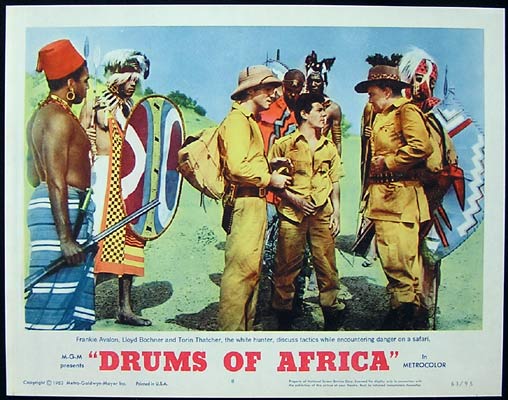 DRUMS OF AFRICA 1963 Lobby card 8 Frankie Avalon Lloyd Bochner