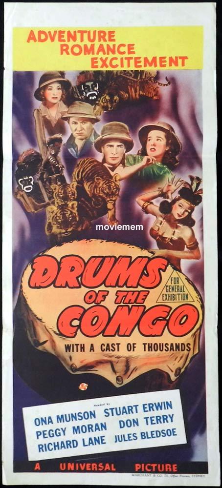 DRUMS OF THE CONGO Original Daybill Movie Poster Ona Munson Marchant Graphics