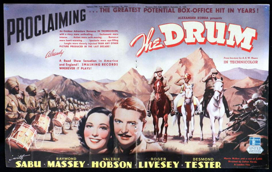 THE DRUM 1938 Alexander Korda Raymond Massey VINTAGE Original Movie Trade Ad