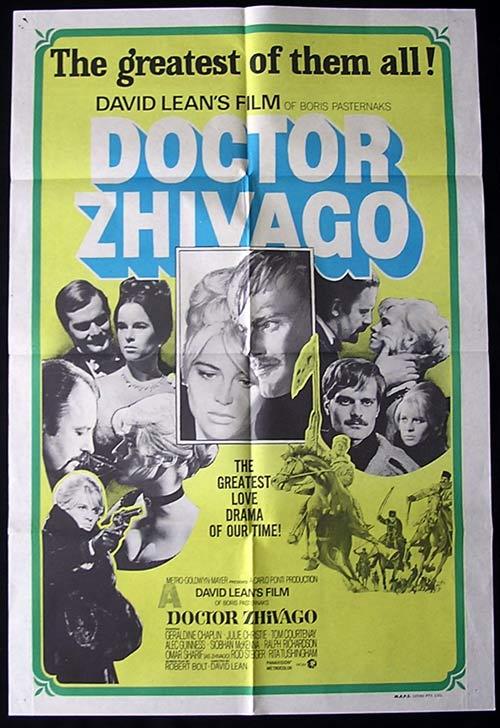 DR ZHIVAGO Original One sheet Movie poster Julie Christie Omar Sharif 1970sr