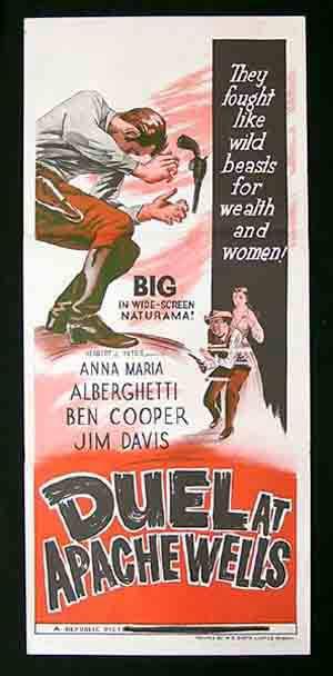 DUEL AT APACHE WELLS Daybill Movie Poster Anna Maria Alberghetti Ben Cooper
