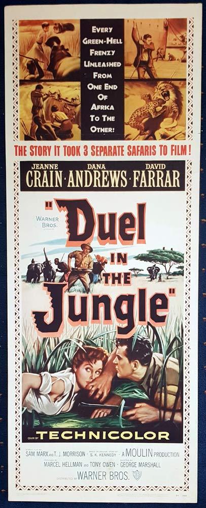 DUEL IN THE JUNGLE Original US Insert Movie Poster Dana Andrews Jeanne Crain