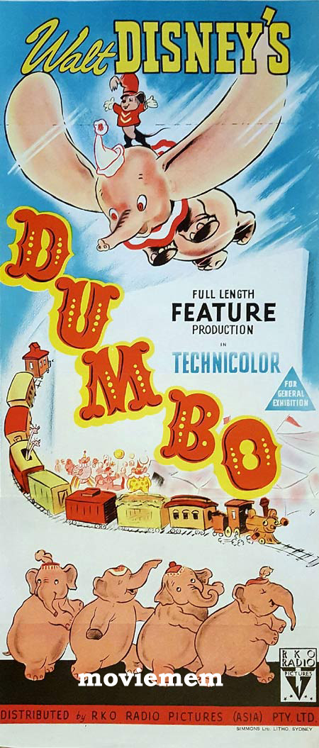 DUMBO Original Daybill Movie Poster Disney RKO