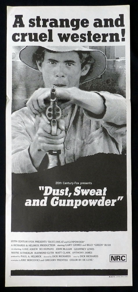 DUST SWEAT AND GUNPOWDER Gary Grimes VINTAGE Daybill Movie poster