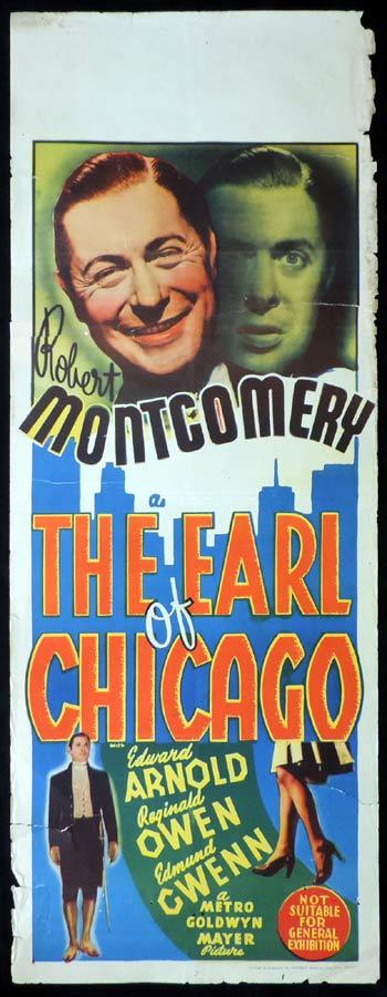 THE EARL OF CHICAGO Long Daybill Movie poster 1940 Robert Montgomery