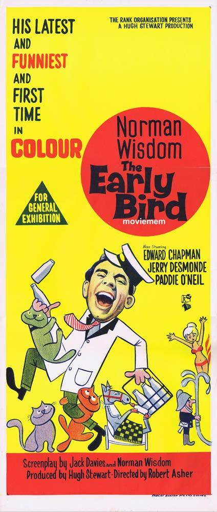 THE EARLY BIRD Original Daybill Movie Poster Norman Wisdom Edward Chapman