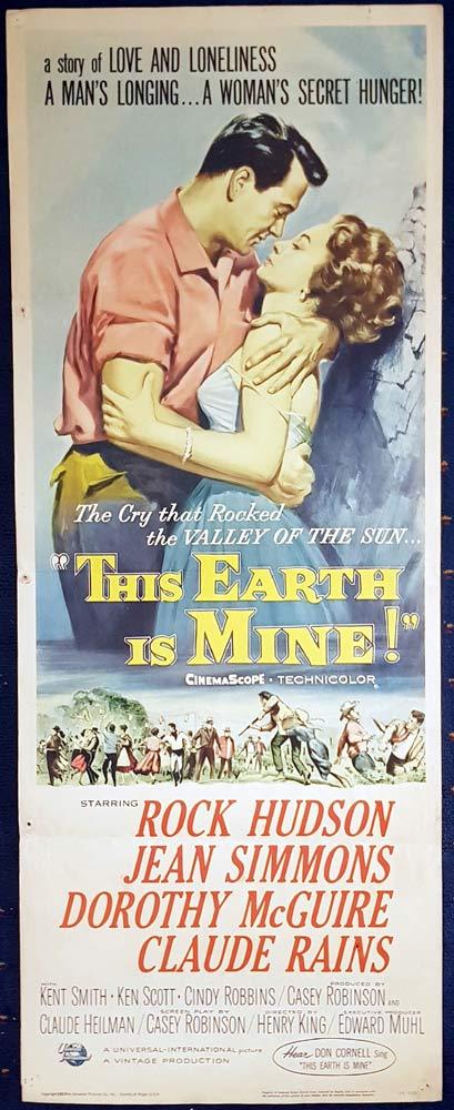 THIS EARTH IS MINE Movie Poster Rock Hudson US Insert