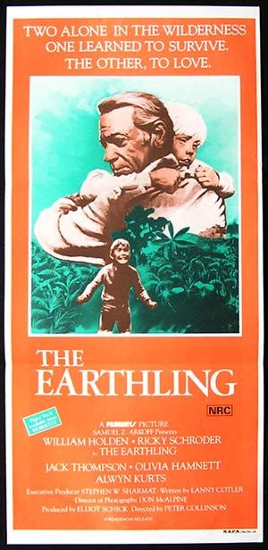 THE EARTHLING Original Daybill Movie poster 1980 William Holden Australian Film