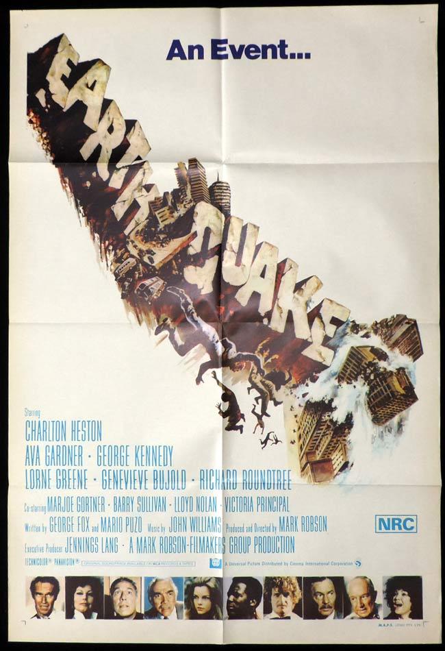 EARTHQUAKE One Sheet Movie Poster Charlton Heston