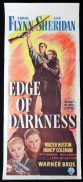 EDGE OF DARKNESS Original Daybill Movie Poster Errol Flynn 1943