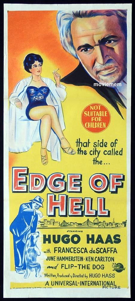 EDGE OF HELL Original Daybill Movie Poster Hugo Haas Francesca De Scaffa