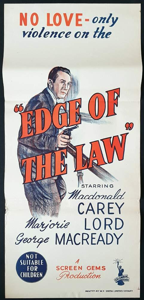 EDGE OF THE LAW Original Daybill Movie Poster Macdonald Carey
