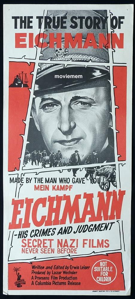EICHMANN HIS CRIMES AND JUDGMENT Original Daybill Movie Poster German War Crimes