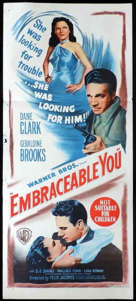 EMBRACEABLE YOU Original Daybill Movie Poster Dane Clark Film Noir