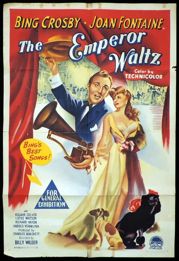 THE EMPEROR WALTZ One sheet Movie poster Bing Crosby Joan Fontaine