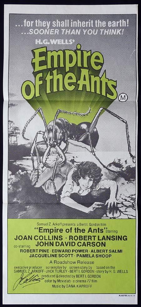 EMPIRE OF THE ANTS Original Daybill Movie poster JOAN COLLINS Autographed