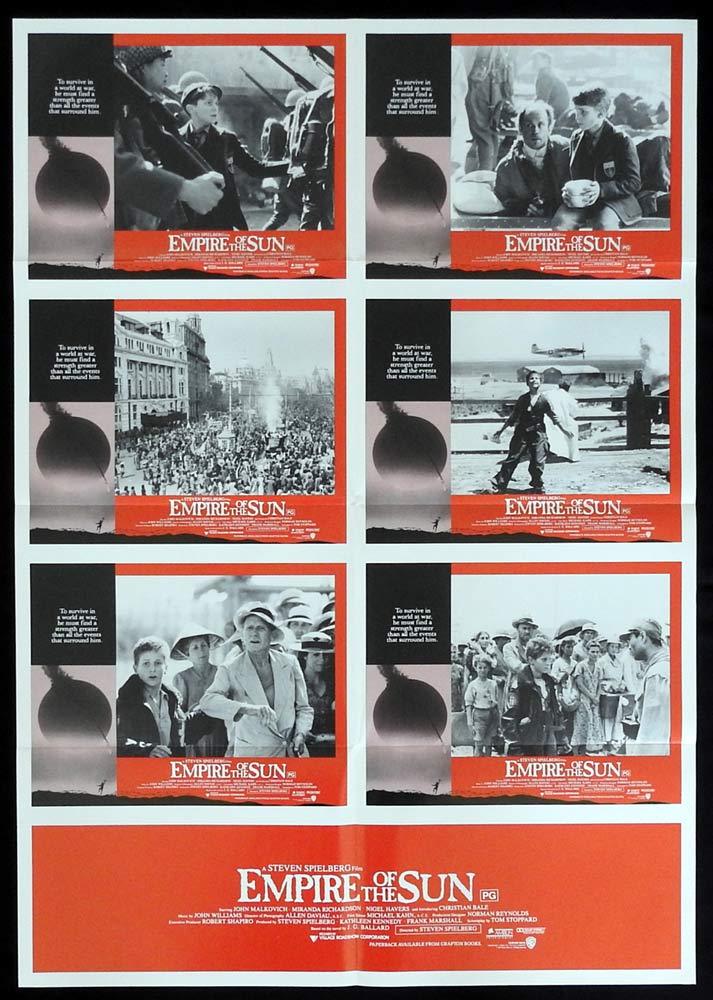 EMPIRE OF THE SUN Original UNCUT Photo sheet Movie poster John Malkovich