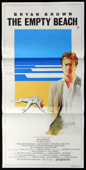 THE EMPTY BEACH Australian Daybill Movie Poster 1985 Bryan Brown