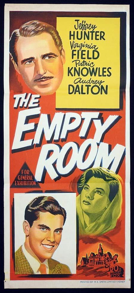 THE EMPTY ROOM Original Daybill Movie poster Jeffrey Hunter Evelyn Ankers