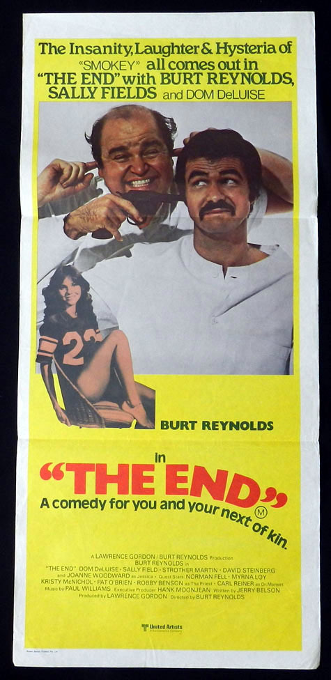 THE END Burt Reynolds Sally Field VINTAGE Daybill Movie poster