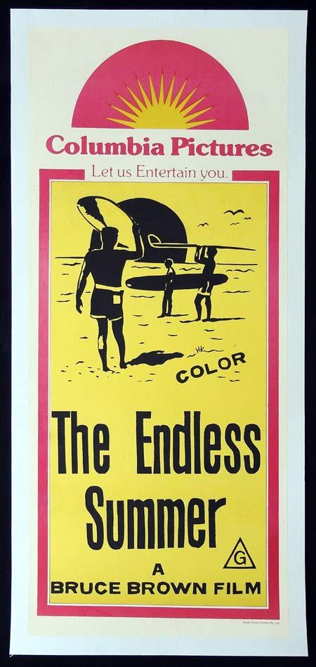 THE ENDLESS SUMMER Daybill Movie poster SURFING Bruce Brown Linen Backed 70sr