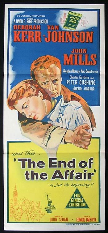 THE END OF THE AFFAIR Original Daybill Movie poster Deborah Kerr