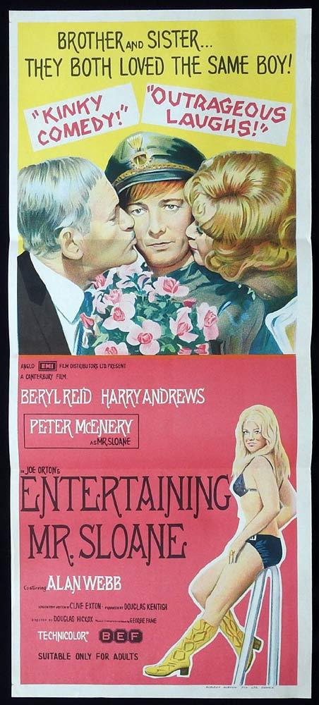 ENTERTAINING MR SLOANE Original Daybill Movie Poster Beryl Reid Harry Andrews