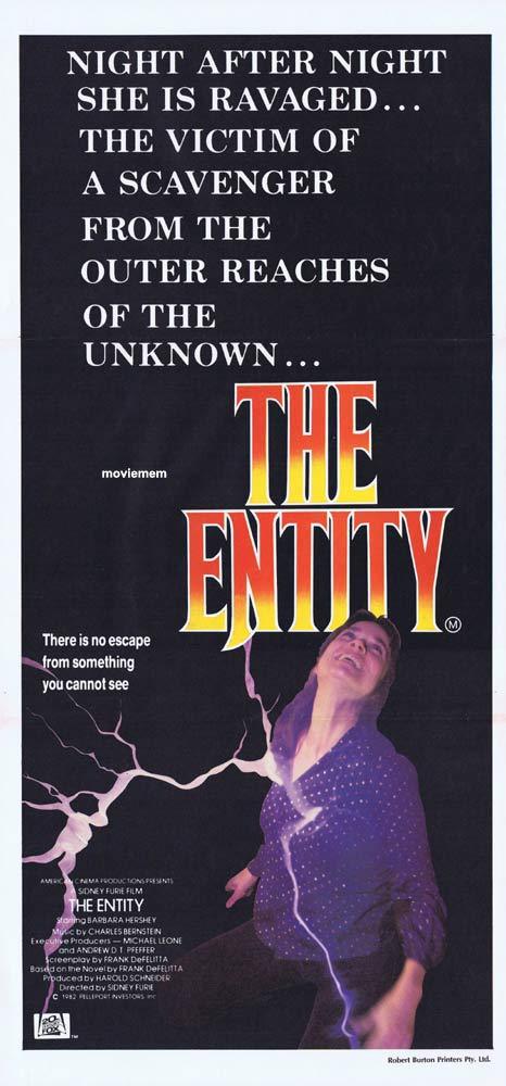 THE ENTITY Daybill Movie Poster Barbara Hershey Ron Silver David Labiosa