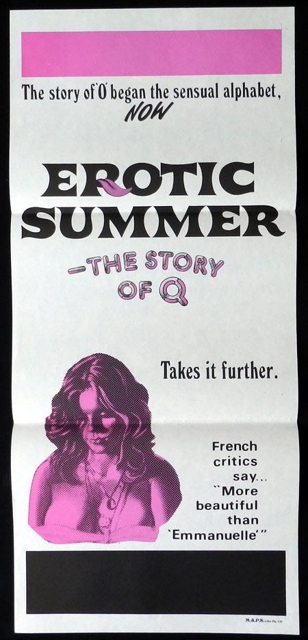 EROTIC SUMMER THE STORY OF Q Original daybill Movie Poster SEXPLOITATION Adult R Rated