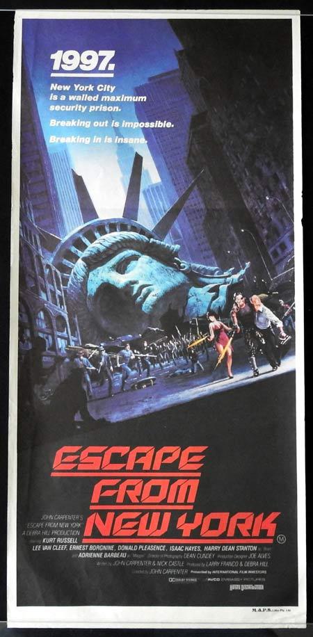 ESCAPE FROM NEW YORK Original Daybill Movie Poster Kurt Russell Sci Fi