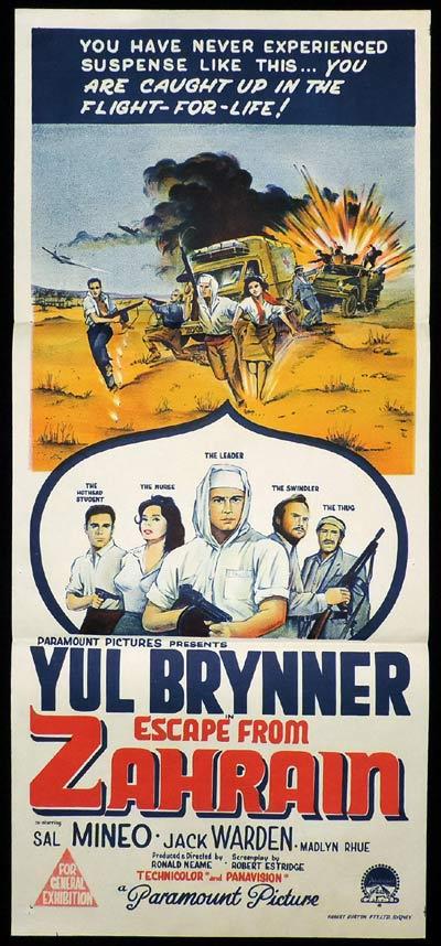 ESCAPE FROM ZAHRAIN Original Daybill Movie Poster Yul Brynner James Mason