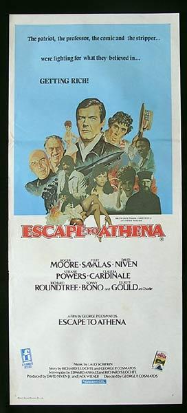 ESCAPE TO ATHENA Australian Daybill Movie poster Roger Moore Telly Savalas David Niven