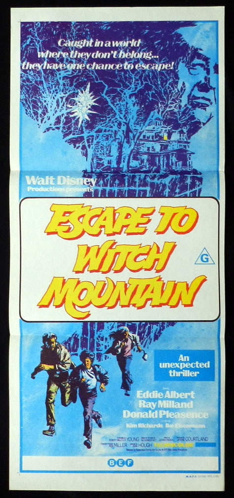 ESCAPE TO WITCH MOUNTAIN Ray Milland Disney VINTAGE Daybill Movie poster