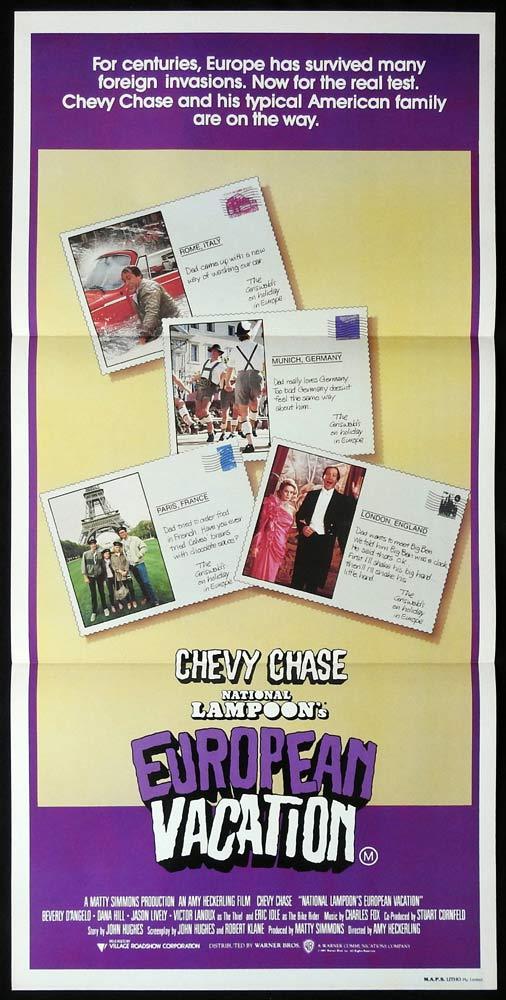NATIONAL LAMPOONS EUROPEAN VACATION Original Daybill Movie poster Chevy Chase