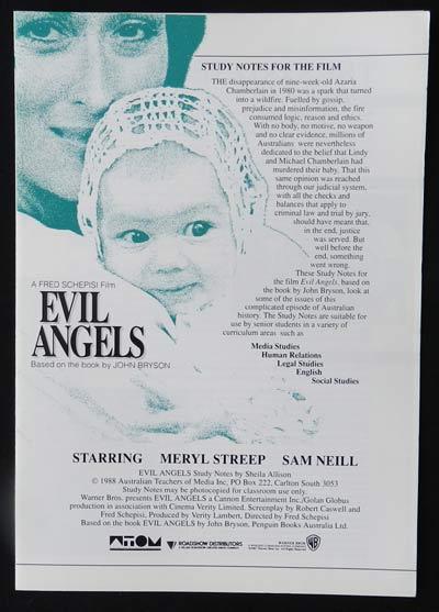 EVIL ANGELS aka CRY IN THE DARK ’88 Meryl Streep Sam Neill SCHEPISI Original Study Guide
