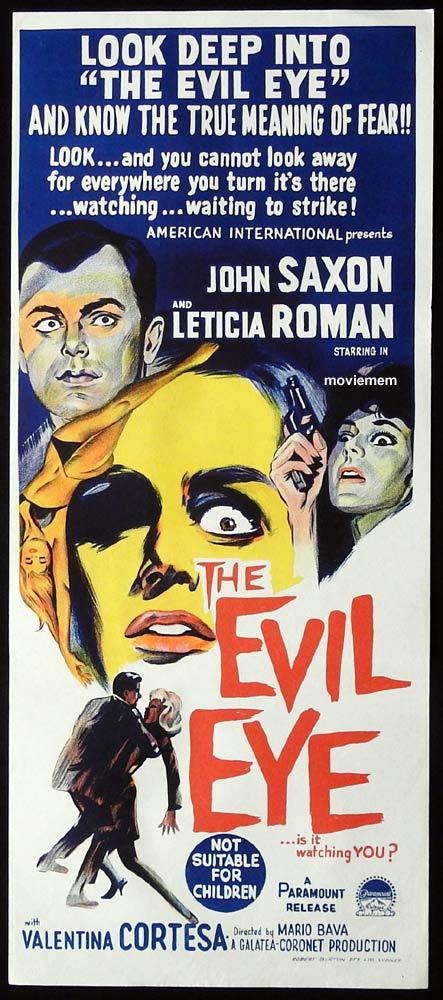 THE EVIL EYE Original Daybill Movie poster John Saxon Mario Bava