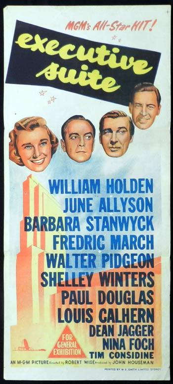 EXECUTIVE SUITE William Holden June Allyson RARE Daybill Movie poster