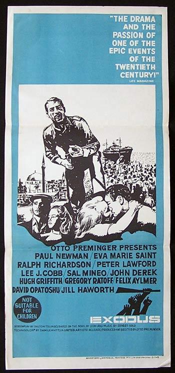 EXODUS Movie Poster 1960 Otto Preminger PAUL NEWMAN daybill