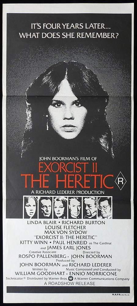 THE EXORCIST II THE HERETIC Original Daybill Movie Poster Linda Blair Horror