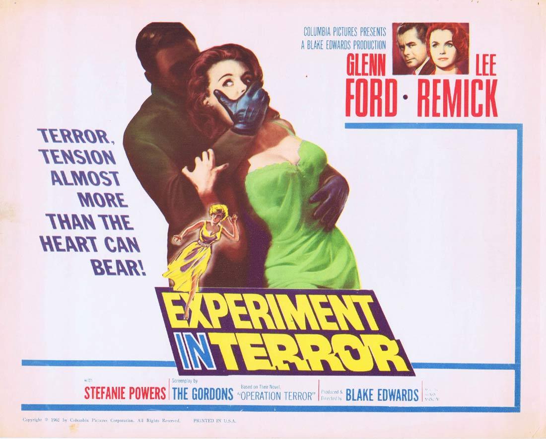 EXPERIMENT IN TERROR Title Lobby Card Glenn Ford Lee Remick Stefanie Powers