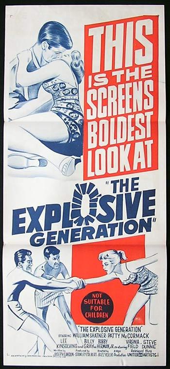 THE EXPLOSIVE GENERATION Original Daybill Movie Poster William Shatner