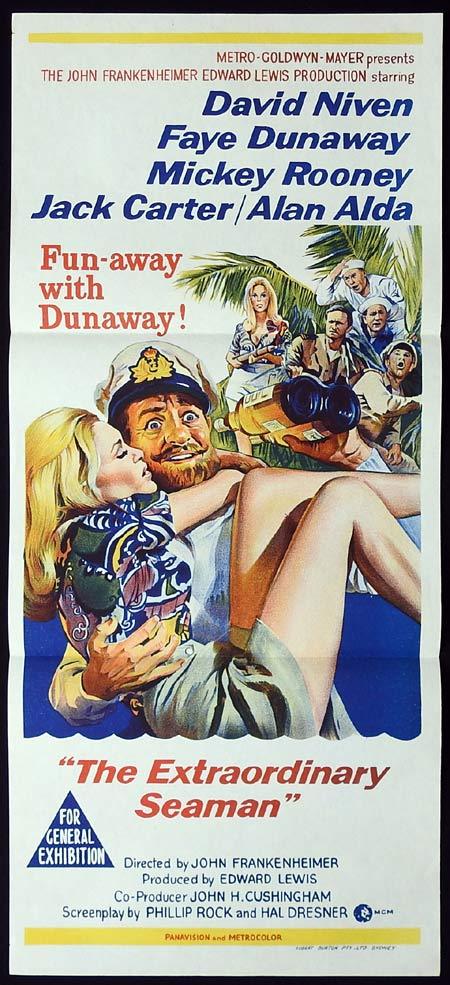 THE EXTRAORDINARY SEAMAN Original Daybill Movie Poster David Niven Faye Dunaway Alan Alda