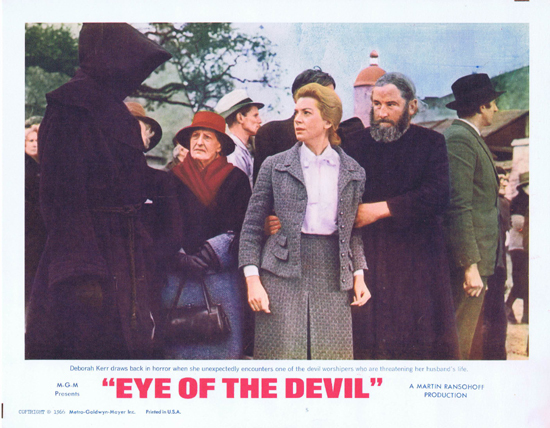 EYE OF THE DEVIL Lobby Card 5 Deborah Kerr with Devilworshippers